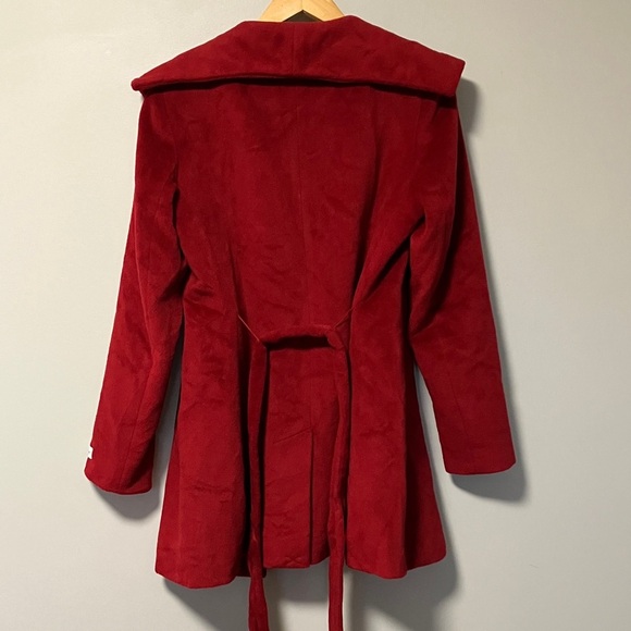 NWOT Calvin Klein Wool Angora Elegant Red Women's Coat - Picture 7 of 8